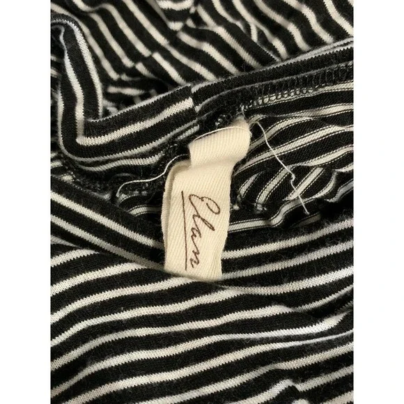 Elan Black & White Striped Cold Shoulder Dress M - Picture 9 of 10